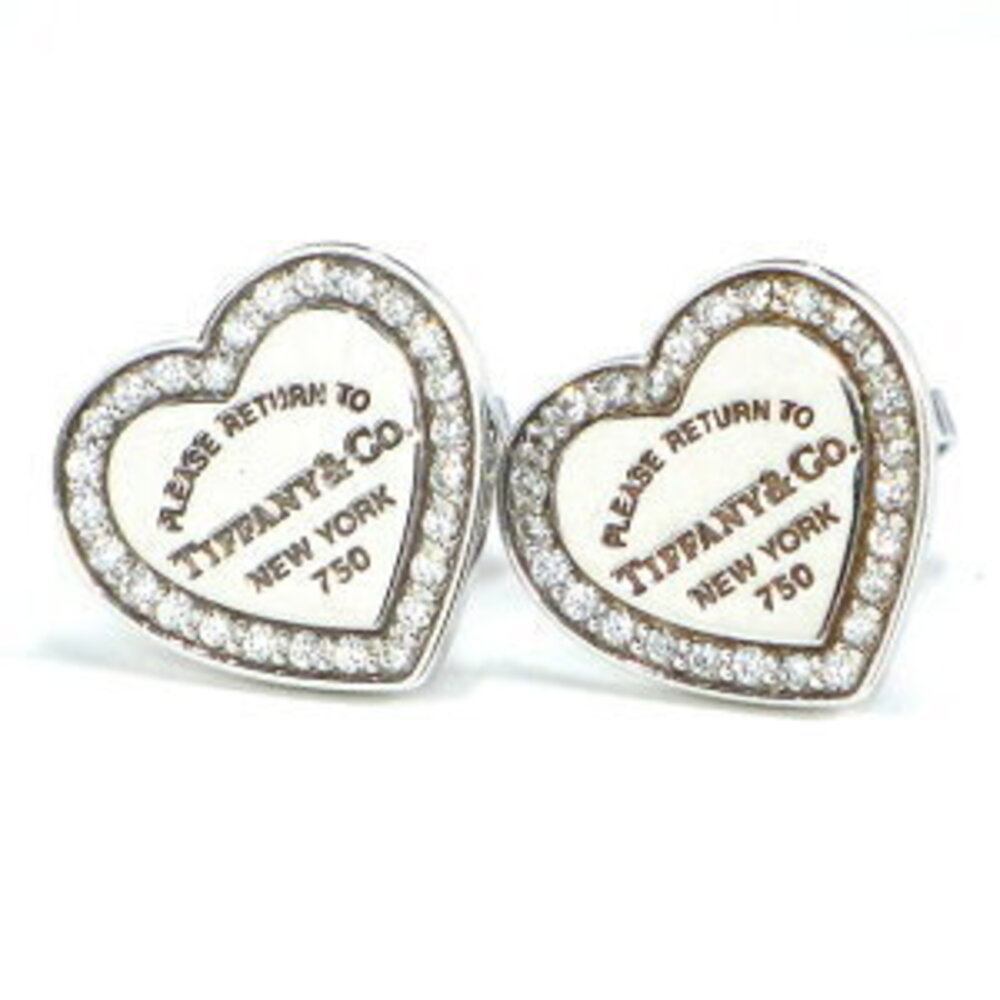 Tiffany Co Return to Tiffany Heart Earrings White Diamonds